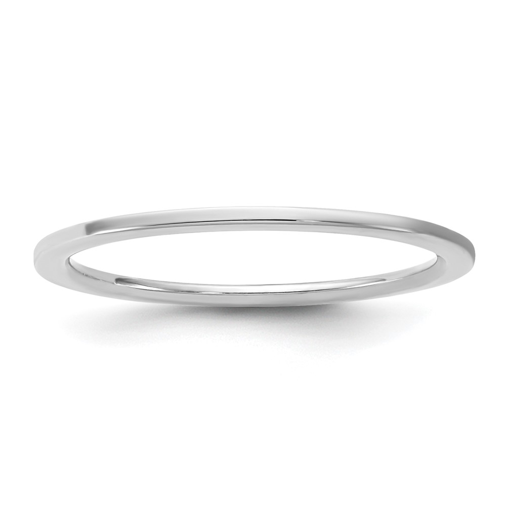 10K 1mm White Gold Standard Flat Comfort Fit Band