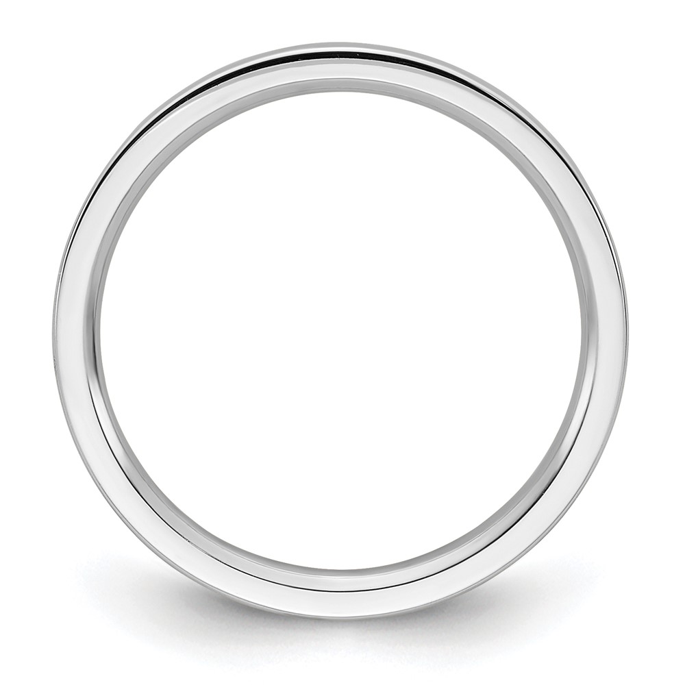10k White Gold 2mm Standard Weight Flat Comfort Fit Wedding Band Size 6.5 (1WFLC020-6.5)