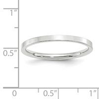 10K White Gold 2mm Standard Weight Flat Comfort Fit Wedding Band view 4