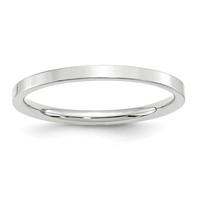 10K White Gold 2mm Standard Weight Flat Comfort Fit Wedding Band view 1