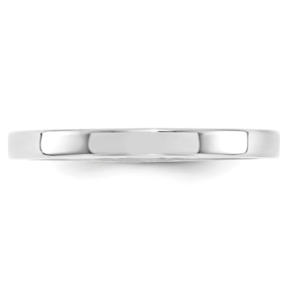 14k White Gold 2.5mm Standard Weight Flat Comfort Fit Wedding Band Size 6 (WFLC025-6)
