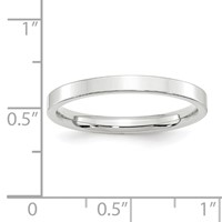 10K White Gold 2.5mm Standard Weight Flat Comfort Fit Wedding Band view 4