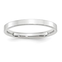 10K White Gold 2.5mm Standard Weight Flat Comfort Fit Wedding Band view 1