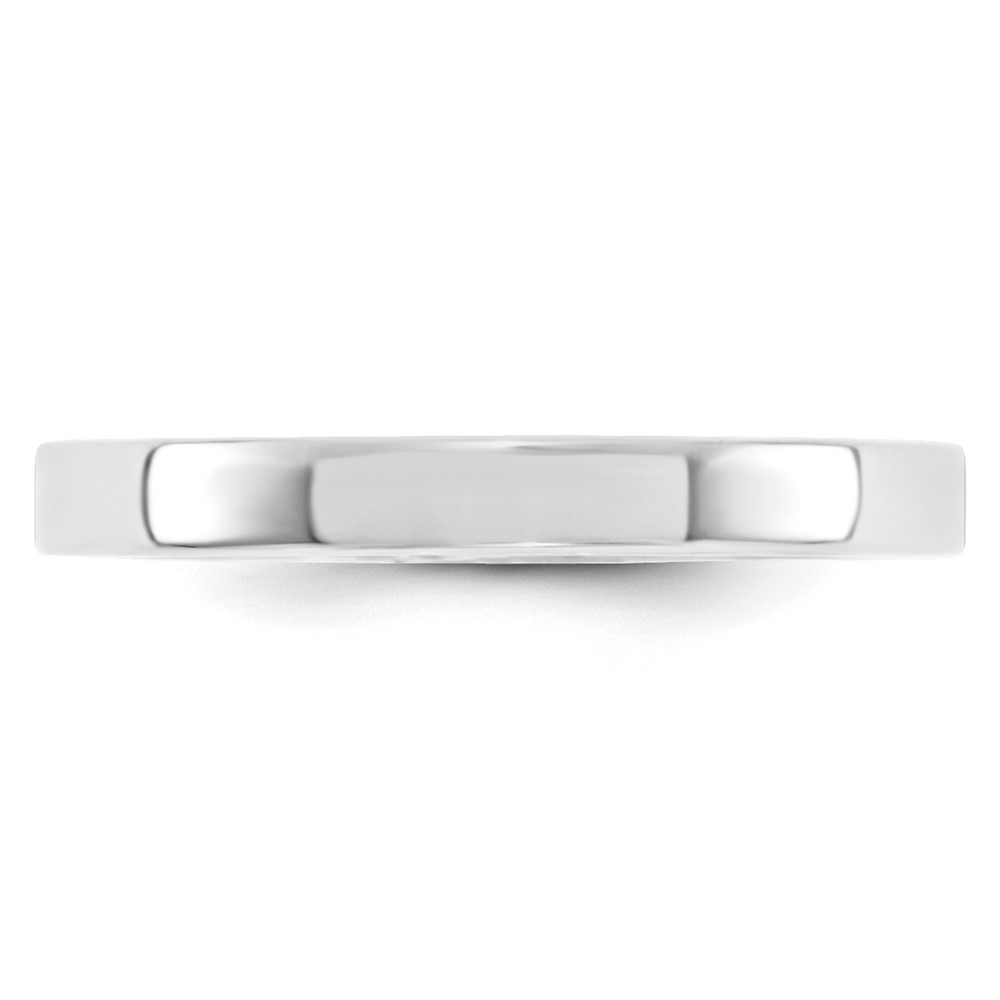 10k White Gold 3mm Standard Weight Flat Comfort Fit Wedding Band Size 10 (1WFLC030-10)