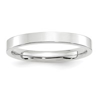 14K White Gold 3mm Standard Weight Flat Comfort Fit Wedding Band view 1