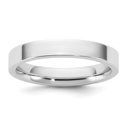 14K 3.5mm White Gold Standard Flat Comfort Fit Band, Size 5