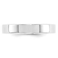 10K White Gold 4mm Standard Weight Flat Comfort Fit Wedding Band view 3