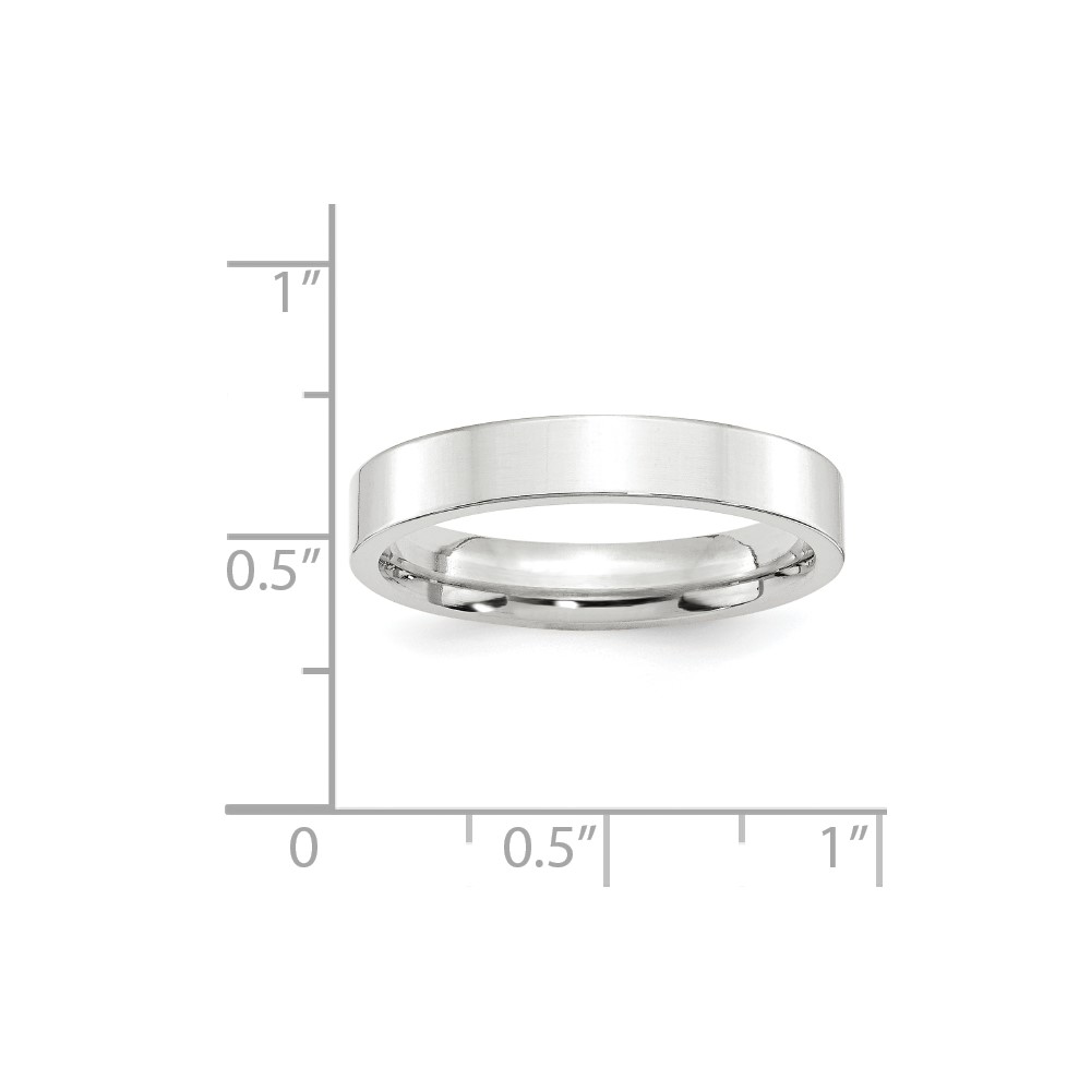 10k White Gold 4mm Standard Weight Flat Comfort Fit Wedding Band Ring