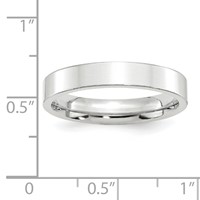 10K White Gold 4mm Standard Weight Flat Comfort Fit Wedding Band view 4