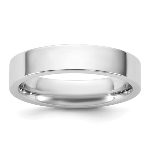 10K 4.5mm White Gold Standard Flat Comfort Fit Band, Size 4