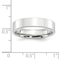 10K White Gold 5mm Standard Weight Flat Comfort Fit Wedding Band view 4