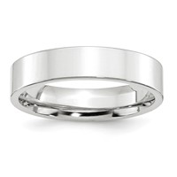 10K White Gold 5mm Standard Weight Flat Comfort Fit Wedding Band view 1