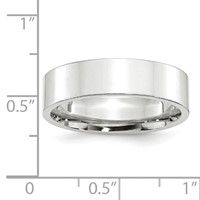 10K White Gold 6mm Standard Weight Flat Comfort Fit Wedding Band view 4