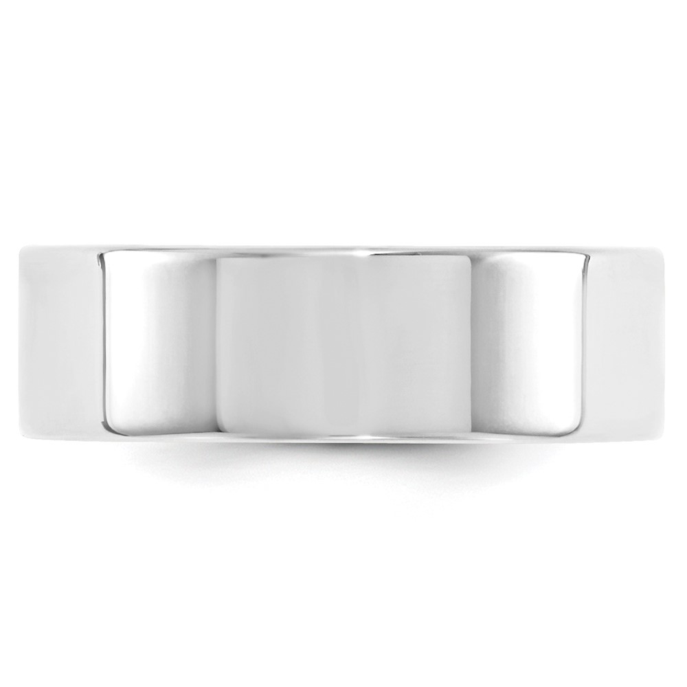 14k White Gold 7mm Standard Weight Flat Comfort Fit Wedding Band Size 12 (WFLC070-12)