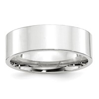 10K White Gold 7mm Standard Weight Flat Comfort Fit Wedding Band view 1