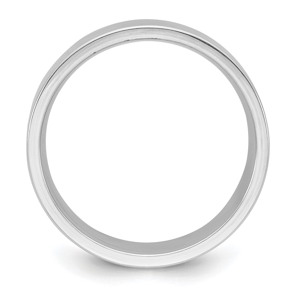 14k White Gold 8mm Standard Weight Flat Comfort Fit Wedding Band Size 8.5 (WFLC080-8.5)
