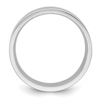 14K White Gold 8mm Standard Weight Flat Comfort Fit Wedding Band view 2