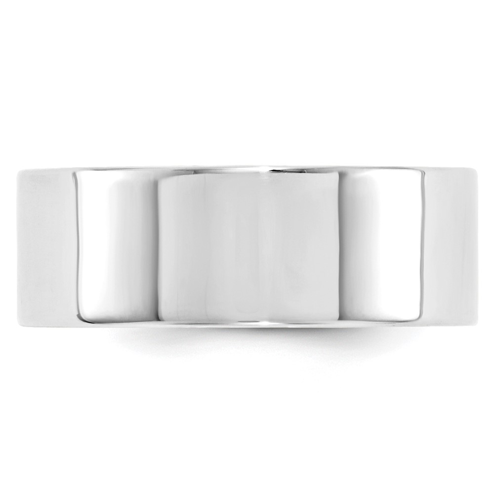 14k White Gold 8mm Standard Weight Flat Comfort Fit Wedding Band Size 8.5 (WFLC080-8.5)