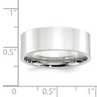 14K White Gold 8mm Standard Weight Flat Comfort Fit Wedding Band view 4