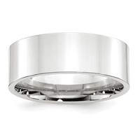 14K White Gold 8mm Standard Weight Flat Comfort Fit Wedding Band view 1