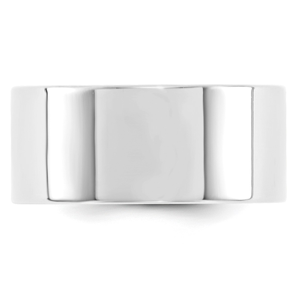 10k White Gold 10mm Standard Weight Flat Comfort Fit Wedding Band Size 8.5 (1WFLC100-8.5)