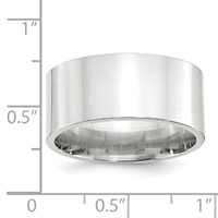 14K White Gold 10mm Standard Weight Flat Comfort Fit Wedding Band view 4