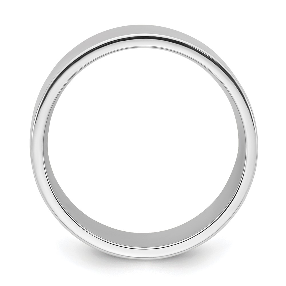 10k White Gold 12mm Standard Weight Flat Comfort Fit Wedding Band Size 8 (1WFLC120-8)