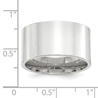 10K White Gold 12mm Standard Weight Flat Comfort Fit Wedding Band view 4