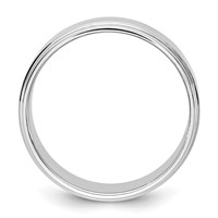 14K 7mm White Gold Flat Band with Step Edge view 2