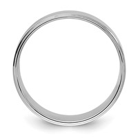 10K White Gold 8mm Flat Band with Step Edge Wedding view 2