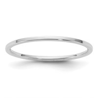 14K 1mm White Gold Ltw Flat Band, Size 5 view 1