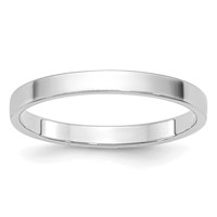 14K White Gold 2mm Lightweight Flat Wedding Band view 1