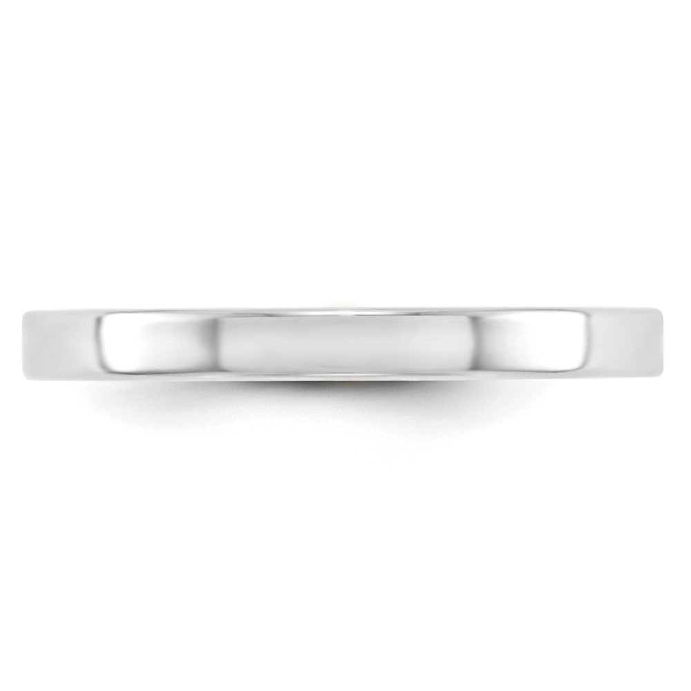 14k White Gold 2.5mm Lightweight Flat Wedding Band Size 7 (WFLL025-7)