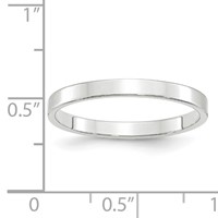 14K White Gold 2.5mm Lightweight Flat Wedding Band view 3