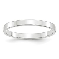 14K White Gold 2.5mm Lightweight Flat Wedding Band view 1