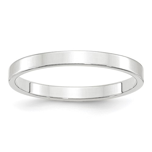 10K White Gold 2.5mm Lightweight Flat Wedding Band