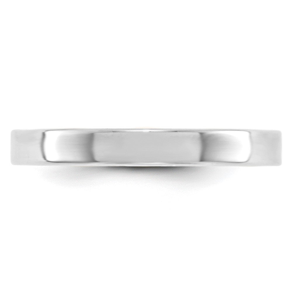10k White Gold 3mm Lightweight Flat Wedding Band Size 7 (1WFLL030-7)