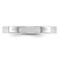 10K White Gold 3mm Lightweight Flat Wedding Band - Size 4 view 2
