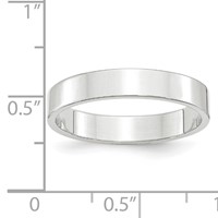 10K White Gold 4mm Lightweight Flat Wedding Band view 3