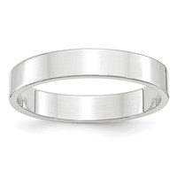 10K White Gold 4mm Lightweight Flat Wedding Band view 1