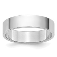 14K 4.5mm White Gold Ltw Flat Band - Size 6 view 1