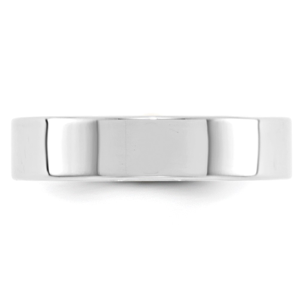10k White Gold 5mm Lightweight Flat Wedding Band Size 5 (1WFLL050-5)