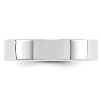 10K White Gold 5mm Lightweight Flat Wedding Band view 3