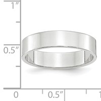 10K White Gold 5mm Lightweight Flat Wedding Band view 4