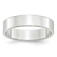 10K White Gold 5mm Lightweight Flat Wedding Band view 1