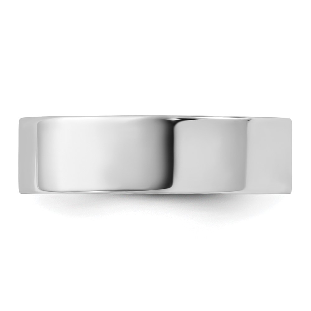 10k White Gold 6mm Lightweight Flat Wedding Band Size 11 (1WFLL060-11)