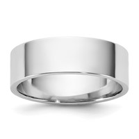 10K 6.5mm White Gold Ltw Flat Band view 1