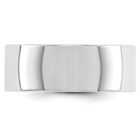 10K White Gold 8mm Lightweight Flat Wedding Band - Size 8 view 2