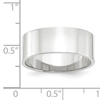 10K White Gold 8mm Lightweight Flat Wedding Band - Size 8 view 3