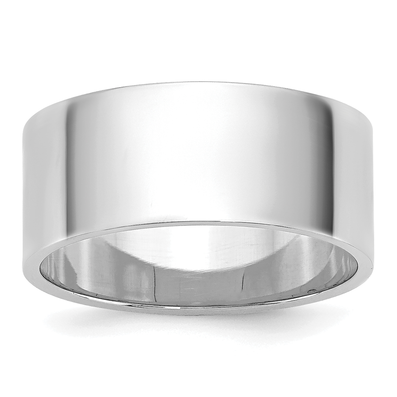 14k White Gold 8mm Lightweight Flat Wedding Band Size 10 (WFLL080-10)